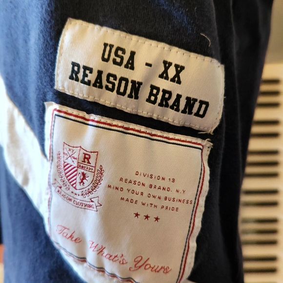 90s Colorblock Syle Tshirt - Mens L - XL - Red Blue Yellow White - Reason Brand - Picture 2 of 3